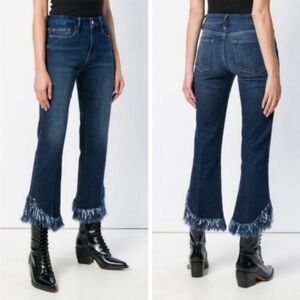 Frame Denim Le Crop Mini Boot Frayed Hem Jeans Remi Wash size 29 normcore edgy